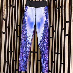 Custom Art Leggings - Small, Wave Design